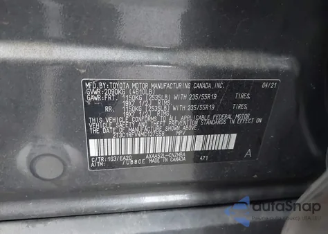2021 Toyota Rav4 Xle Premium from USA, damaged, VIN 2T3C1RFV4MC137558